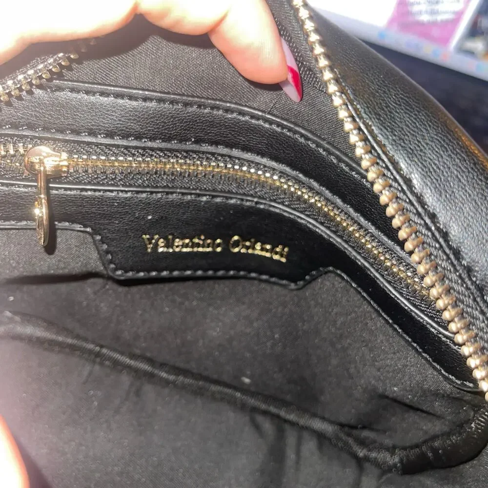 Valentino Orlandi Small Black Quilted Crossbody Camera Bag New With Tags